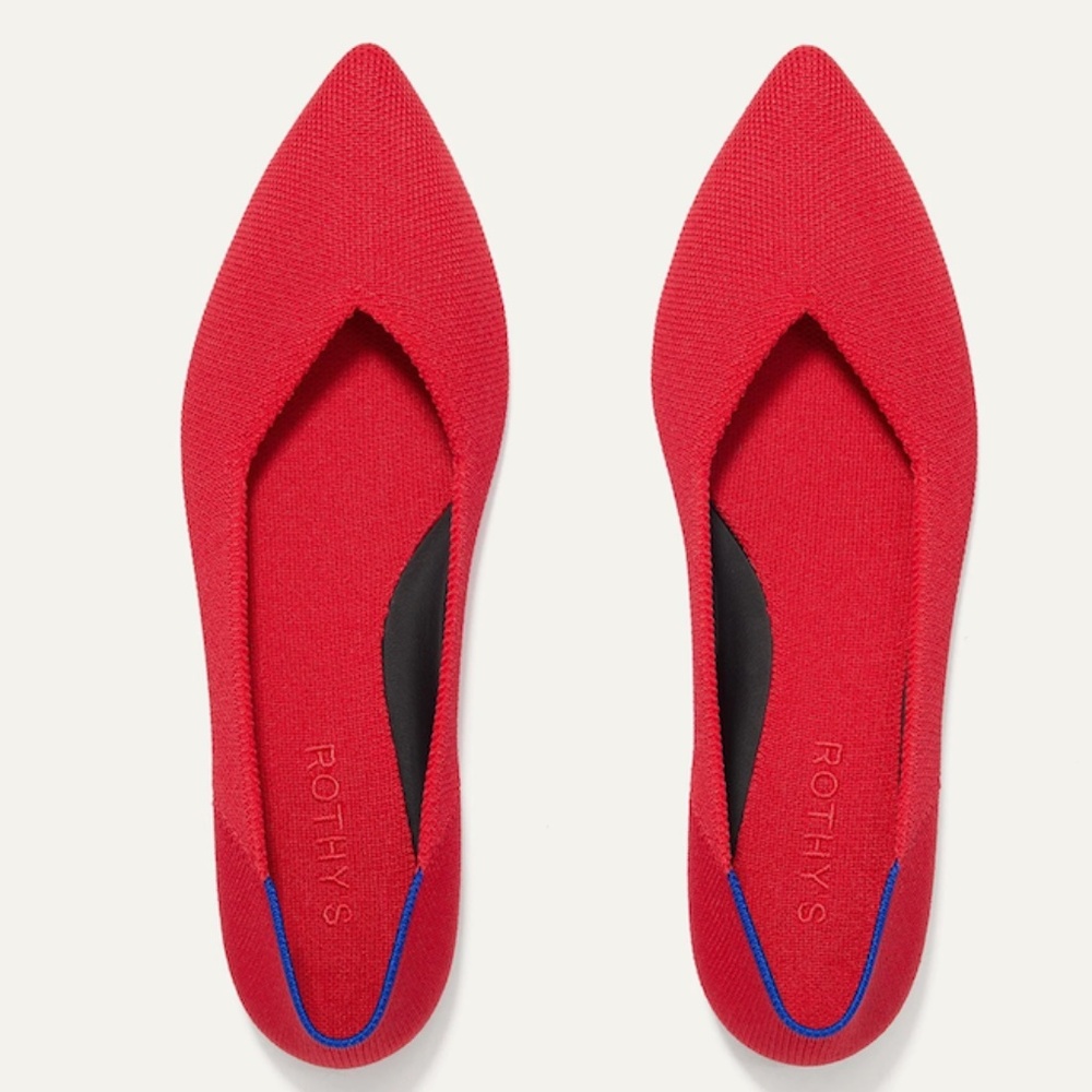 Rothy's The Point Shoes Flats in Red Size 10.5 NEW
